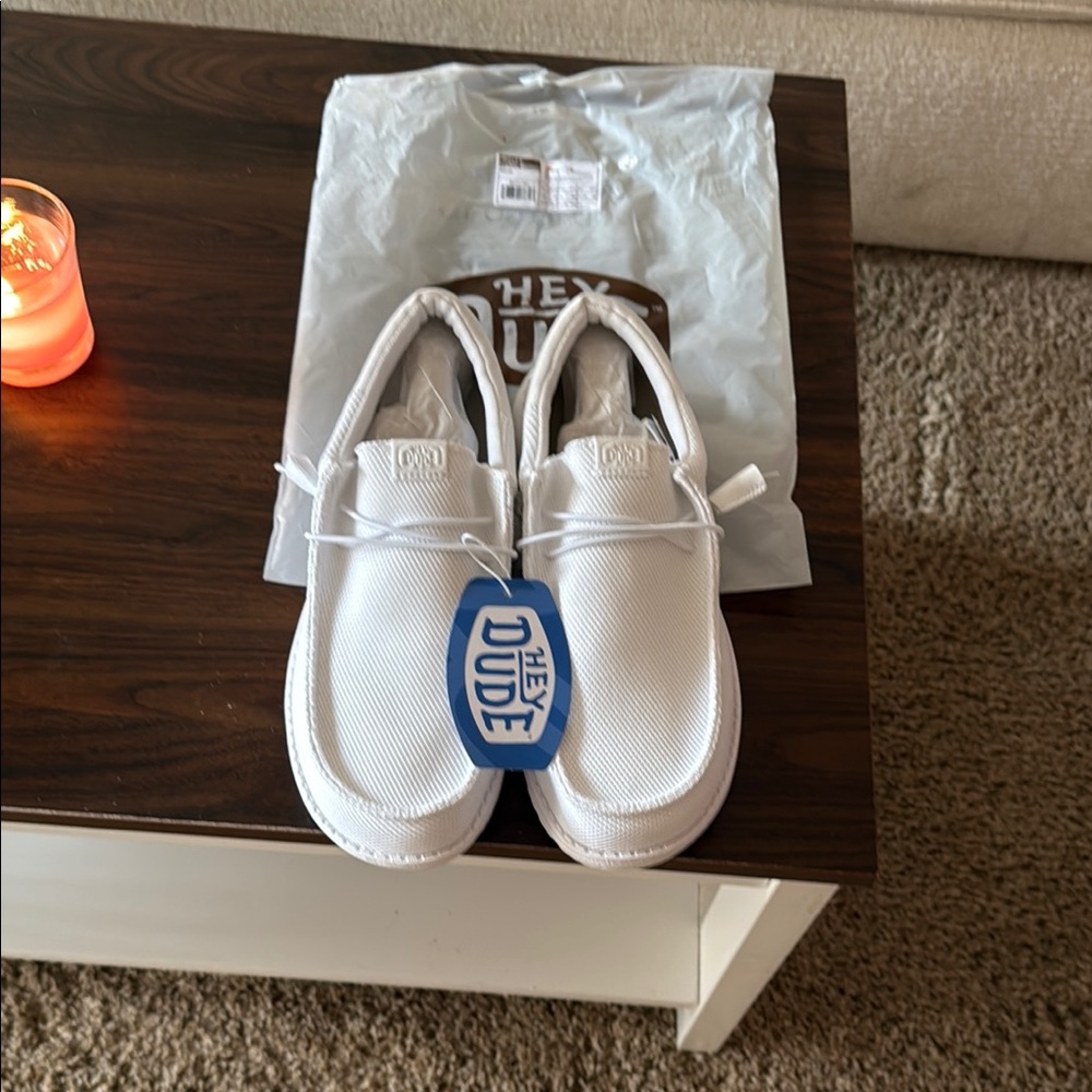 Men’s Hey Dude White Slip-On - Mono Funk Wally - Brand New